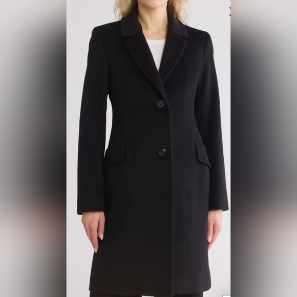 Fleurette Studio Notch Lapel Wool Blend Coat Size 14 - Picture 1 of 4